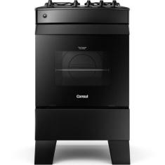 Fogão a Gás 4 Bocas com Mesa Esmaltada Preto CFO4ZAE Consul, Preto, Bi