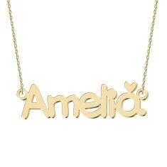 UMAGICBOX Colar de nome infantil personalizado prata esterlina /Natal para crianças, meninas pequenas, Aço inoxidável, Sem pedras preciosas