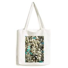 Bolsa de lona com imagem de natureza e corais de peixe oceano, bolsa de compras casual