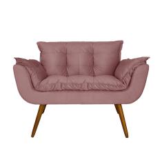 Namoradeira Decorativa Estofada Para Salão de Beleza Opala Suede Rosê - LM DECOR