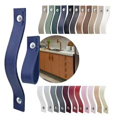 Kit com 08 Puxadores Alça Full Parafuso para Móveis Armário Guarda Roupa Gaveta Porta Baús Caixas Bandeja Cesto Tábua - Cor Textura de Couro