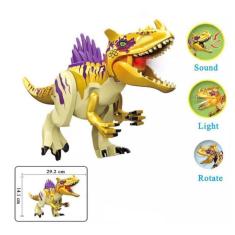 Boneco Blocos De Montar Dinossauro Yellow Som Luz Exclusivo