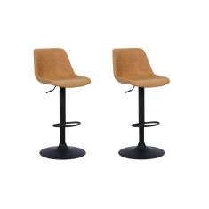 Conjunto 2 Banquetas Gênova Base Disco Rivatti Móveis Caramelo