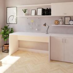 Mesa para Escritório 180cmx60cm 25mm Bramov Móveis Branca