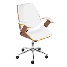 Cadeira de Escritório Lisboa Baixa Cromado - Branca