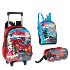 Mochila De Rodas Fast Machine Com Lancheira E Estojo Clio