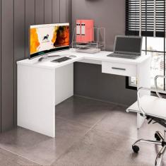 Mesa Escrivaninha Parati L01 com Extensor e 1 Gaveta Branco - Amarena Móveis