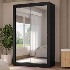 Guarda-Roupa Solteiro 2 Portas de Correr com Espelhos 4 Gavetas Vivare