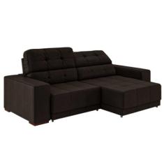 Sofá Sala de Estar Retrátil e Reclinável 3 Lugares Lisboa 230cm Couro 