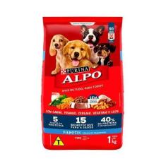 Ração ALPO Cães Filhotes Carne, Frango, Cereais, Vegetais e Leite 1kg 