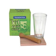 Kit caipirinha 3 peças madeira mogno africano tramontina