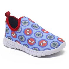 Tênis Infantil Escolar Calce Facil Leve Confortável Aranha Azul - Anna