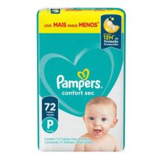 Fralda Pampers Confort Sec p 72 Unidades