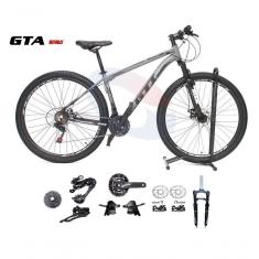 Bicicleta Aro 29 Gti Roma Kit 2x9 Gta Sunrun Freio Disco K7 11/36 Pedivela 24/38d Garfo Com Trava - Cinza/preto Tam.15