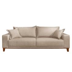 Sofá Fixo Argos 3 Lugares Luxo 1,80 M Castellar Móbile Linho Bege Claro