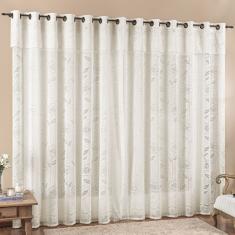 Cortina 3 Mts Sala Quarto Luna Renda Para Trilho Suisso Baratissima Palha