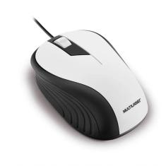 Mouse óptico Usb - Emborrachado Wave - Multilaser - Branco-preto