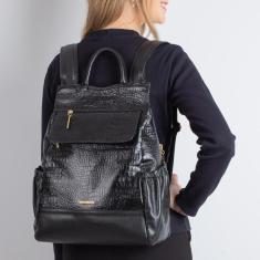 Mochila antifurto de couro croco feminina Suelen-Feminino