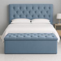 Recamier Bau Estofado Casal Queen Padrão Anita 160 cm Veludo - BELA DO