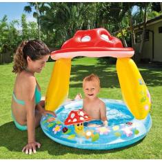Piscina Infantil Cogumelo Divertido 45L Com Cobertura -Intex