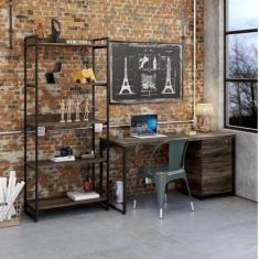 Conjunto Industrial 3 Peças 1 Escrivaninha 1 Estante e 1 Gaveteiro Kua