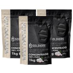 Kit: 3kg Whey Protein Concentrado - 100% Importado - Soldiers Nutrition-Unissex