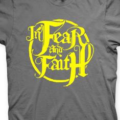 Camiseta In Fear And Faith Chumbo e Amarela em Silk 100% Algodão