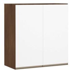 Armário Para Cozinha 70 Cm 2 Portas Dourado C/ Branco Polar