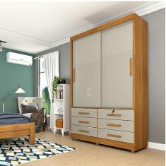 Guarda Roupa Casal 2 Portas 6 Gavetas Chicago Tcil Móveis Cinamomo/off White