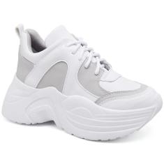 Tênis Feminino Chunky Tratorado Sneaker Sola Alta Básico Esporte-Feminino