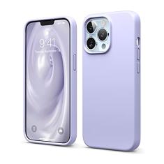 elago Capa compatível com iPhone 13 Pro, capa de silicone líquido, capa protetora de câmera de corpo inteiro, à prova de choque, fina, forro de microfibra macio antiarranhões, 6,1 polegadas (roxo)