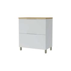 Gabinete De Cozinha Modulado Balcão Marquesa 1 Porta Basculante E 1 Gaveta C- Tampo 80cm Branca-nature - Nesher