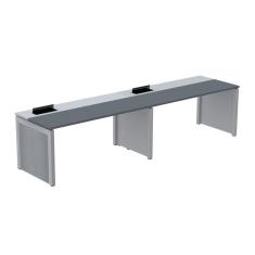 Mesa de Plataforma Simples para 2 Pessoas Corporativa 130x792/2p Pscpp130/792/2p Grafito/Cinza