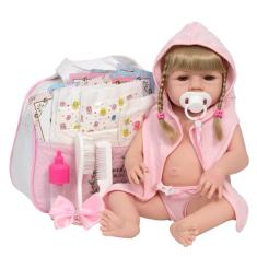 Bebê Reborn Boneca Abigail Realista Roupão 20 Acessórios