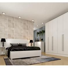 Quarto Casal Completo Guarda Roupa 6 Portas com Cômoda Cama e Cabeceira Tcil Móveis Neve