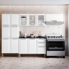Cozinha Completa Itatiaia Tarsila com 13 Portas e 3 Gavetas Branca - 280cm de largura 