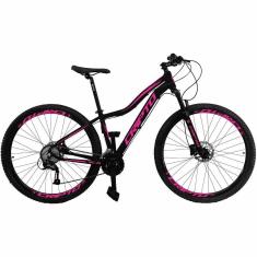 Bicicleta Aro 29 Cripto 24v Acera Freio Hidraulico Trava/k7 - Preto/rosa - 17&quot; Preto/rosa