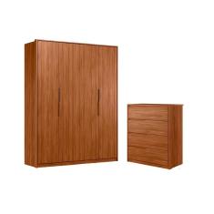 Cômoda e Guarda Roupa Nice Nogueira Touch