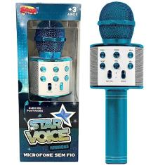 Microfone Infantil Star Voice Bluetooth Azul Zoop Toys