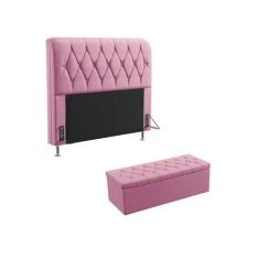 Kit Cabeceira Estofada Sirius 160 Para Cama Queen e Calçadeira Sagitar