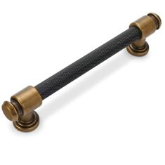 BUKOBYHE Pacote com 10 puxadores de armário de cozinha em latão preto e antigo, 12 cm, puxadores de armário serrilhados, puxadores de gaveta pretos