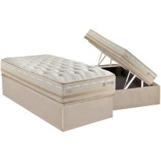 Conjunto Box Baú Solteiro Colchão Espuma Herval Molas Maxspring Koln + Base Crc Suede Clean (88x188)