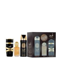 Kit Lattafa Asad Edp 100ml + Hair Mist 50ml + Perfume Spray 200ml