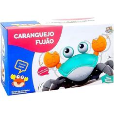 Caranguejo Fujão Brinquedo Interativo que Desvia dos Obstáculos via Sensor Educativo Musical Infantil Divertido Colorido Tummy Time Engatinhar Original LCS Eletrônicos (Cores Sortidas)