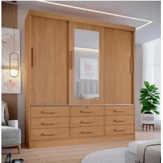 Guarda Roupas Meridian Plus 3Pts 100% MDF DDoro Móveis - D'DORO
