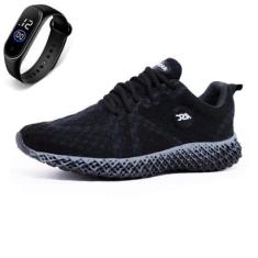 Tenis Academia Esportivo Corrida Caminhada Conforto Dia a Dia + Relógio Masculino-Masculino