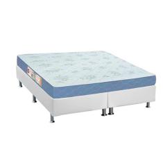 Cama Box King: Colchão Espuma D45 Castor Sleep Max + Base CRC Courano 