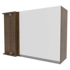 Armário Aéreo de Canto Madesa Glamy 1 Porta - Rustic/Branco