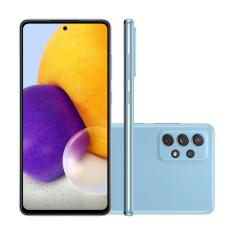Smartphone Samsung A72 128Gb Azul 4G Tela 6.7” Câmera Quádrupla 64Mp Selfie 32Mp Dual Chip Android 11.0