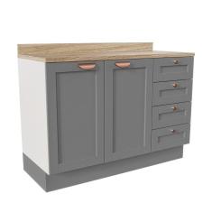 Balcão para Pia 120cm Arizona CabeCasa MadeiraMadeira Branco/Cinza Claro